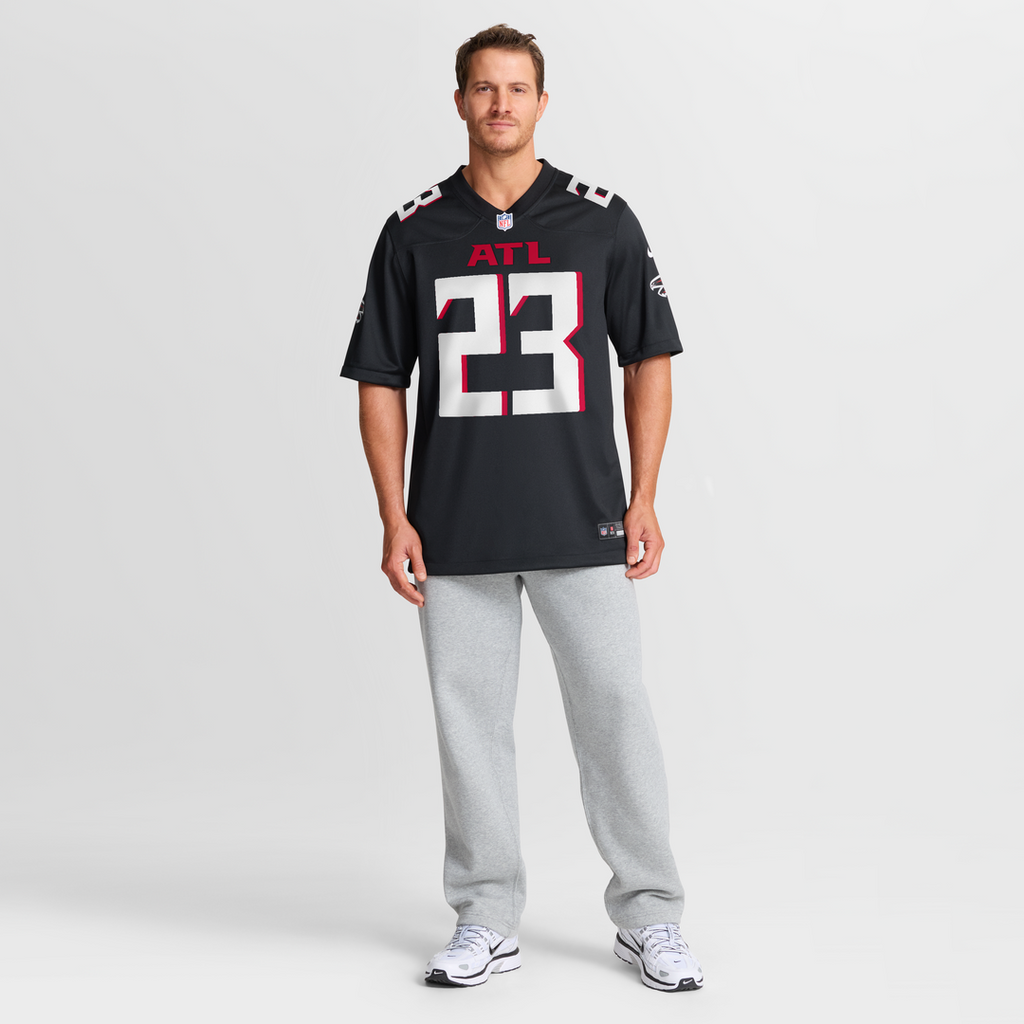 Men's Nike Atlanta Falcons DeMarcco Hellams Black Team Game NFL Jersey