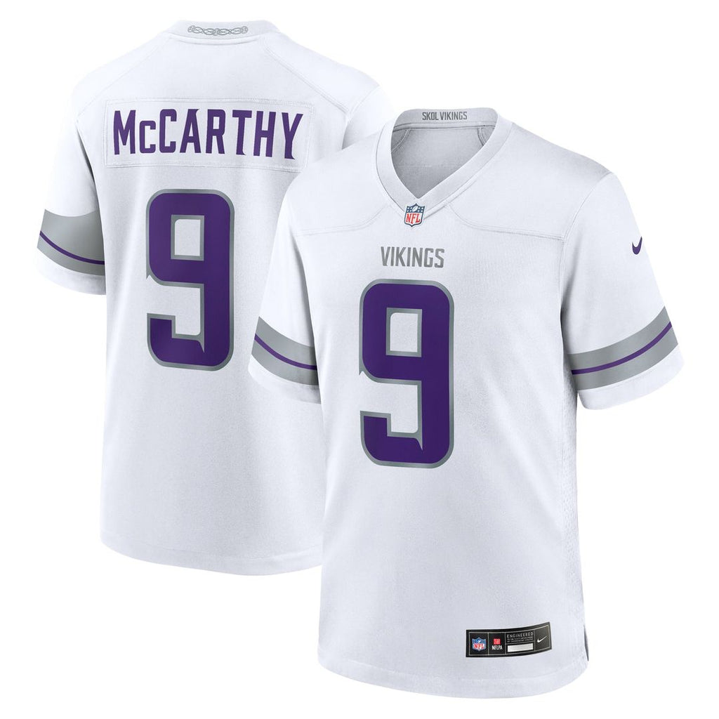 Men's Nike Minnesota Vikings J.J. McCarthy White Alternate Game Player NFL Jersey