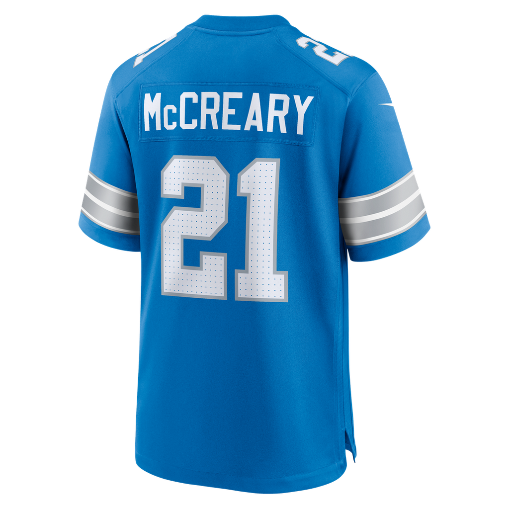 Men's Nike Detroit Lions Roger McCreary Blue Team Game NFL Jersey