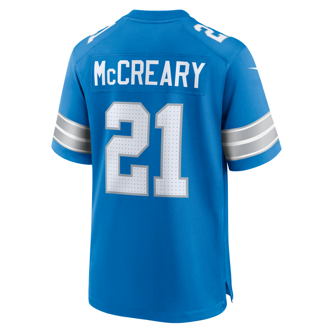 Men's Nike Detroit Lions Roger McCreary Blue Team Game NFL Jersey