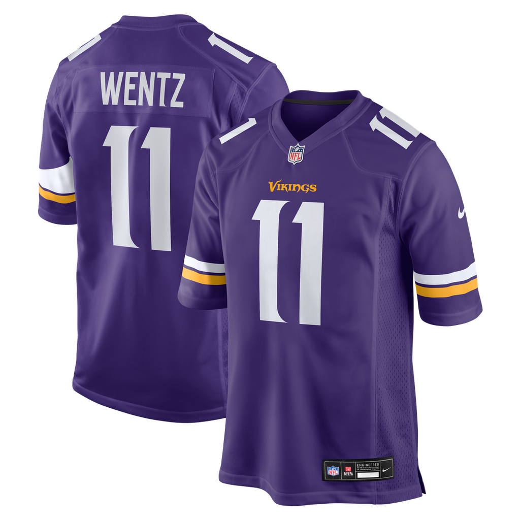 Men's Nike Minnesota Vikings Carson Wentz Purple Team Game NFL Jersey