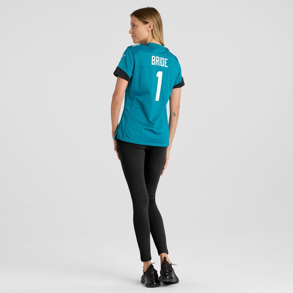 Women's Nike Jacksonville Jaguars Number 1 Bride Teal Game NFL Jersey