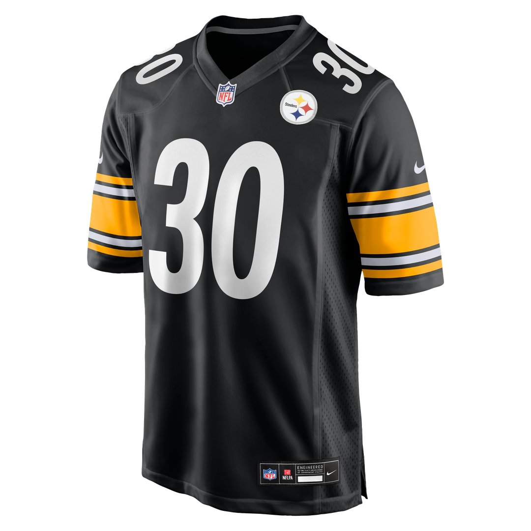 Men's Nike Pittsburgh Steelers Jaylen Warren Black Game Player NFL Jersey
