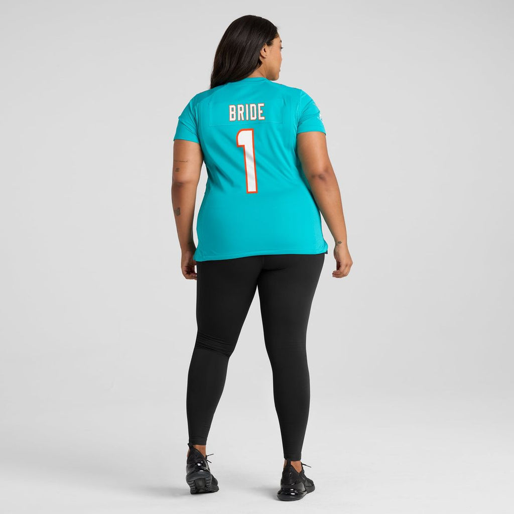 Women's Nike Miami Dolphins Number 1 Bride Aqua Game NFL Jersey