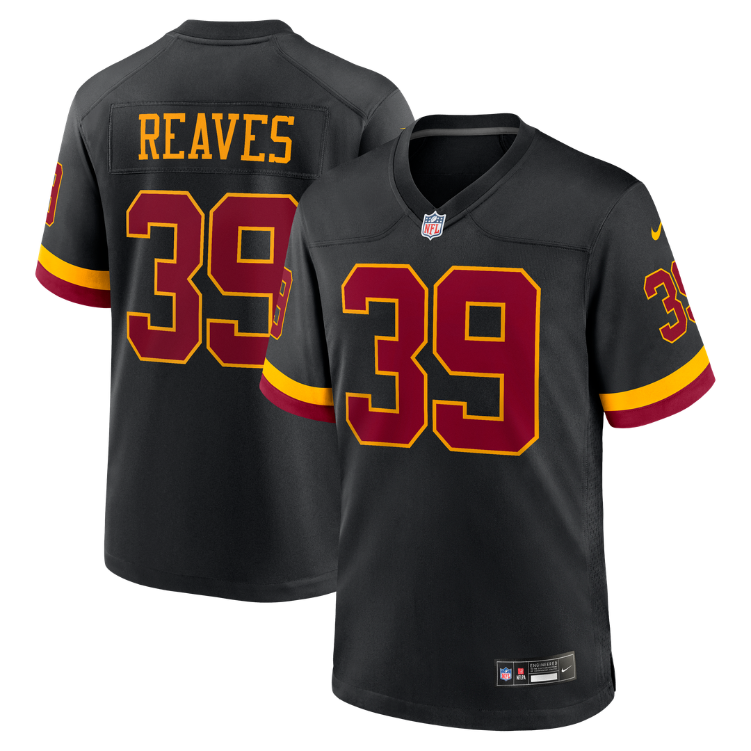 Men's Nike Washington Commanders Jeremy Reaves Black Hail Raiser Alternate Game NFL Jersey