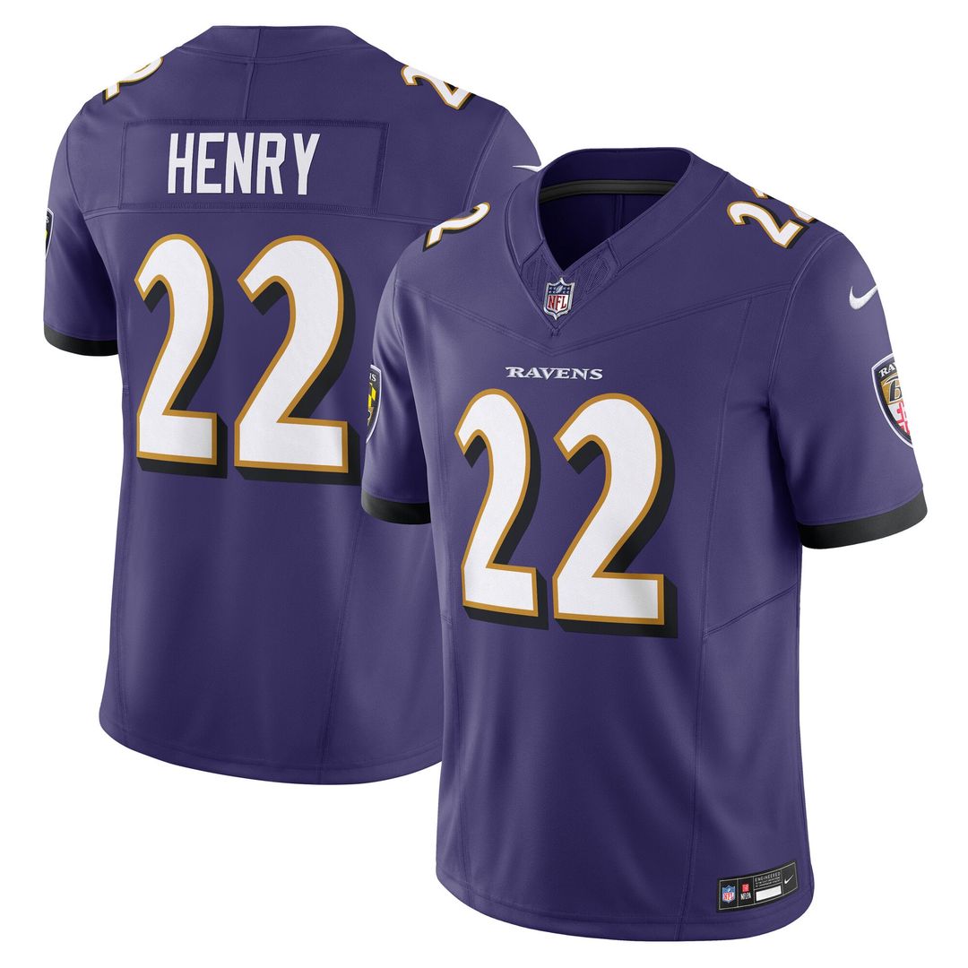 Men's Nike Baltimore Ravens Derrick Henry Purple Vapor F.U.S.E. Limited NFL Jersey