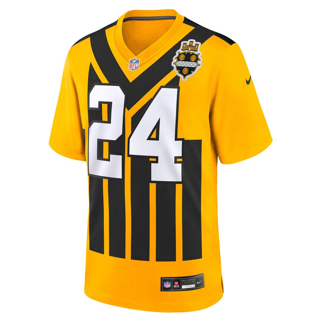 Men's Nike Pittsburgh Steelers Joey Porter Jr. Gold Alternate 1933 Throwback Game NFL Jersey