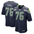 Men's Nike Seattle Seahawks Grey Zabel College Navy Team Game NFL Jersey