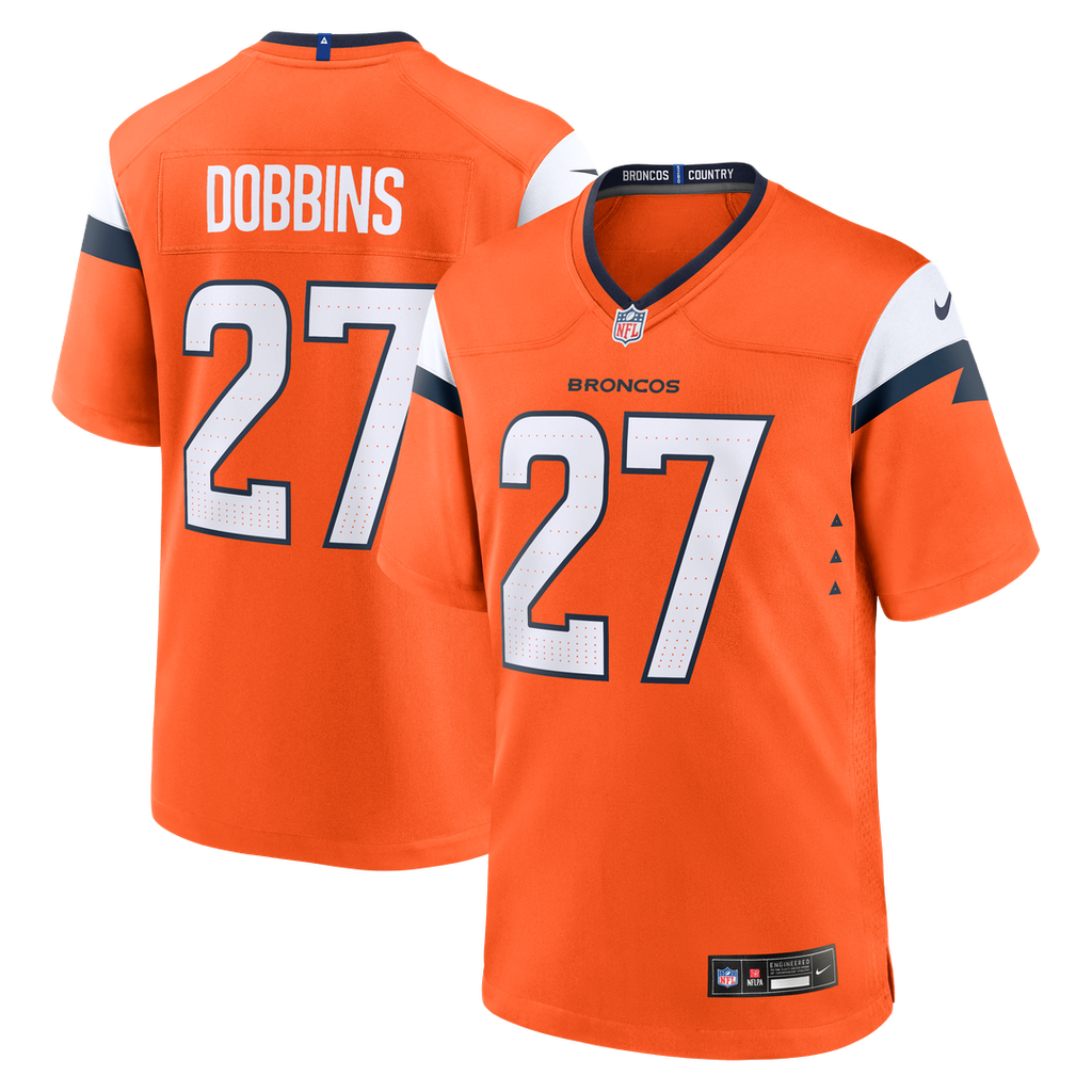 Men's Nike Denver Broncos J.K. Dobbins Orange Team Game NFL Jersey