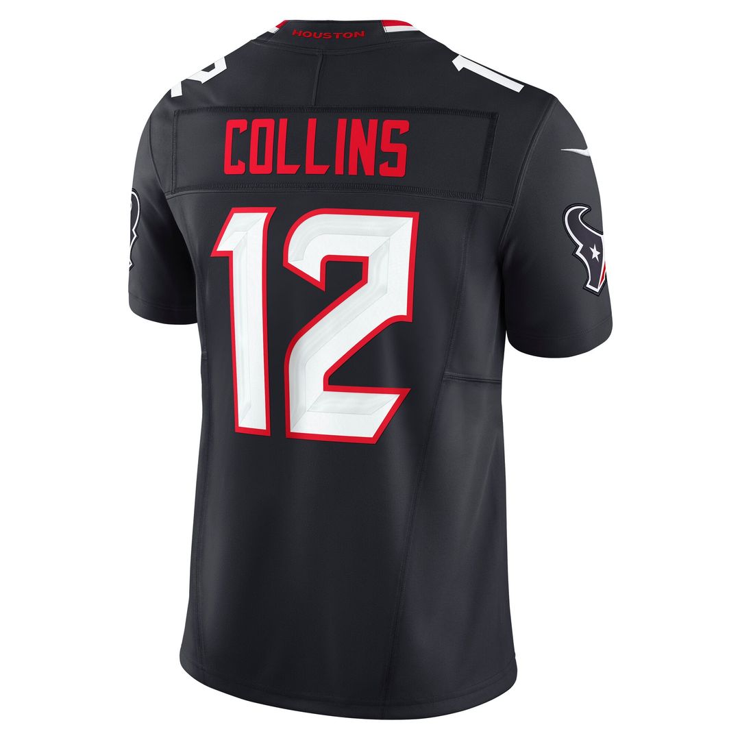 Men's Nike Houston Texans Nico Collins Navy Team Vapor F.U.S.E. Limited NFL Jersey