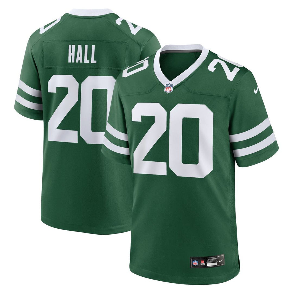 Men's Nike New York Jets Breece Hall Legacy Green Game NFL Jersey