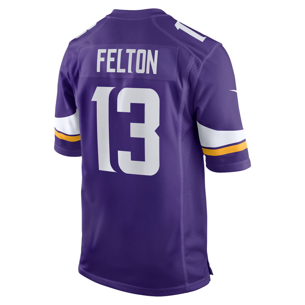 Men's Nike Minnesota Vikings Tai Felton Purple Team Game NFL Jersey