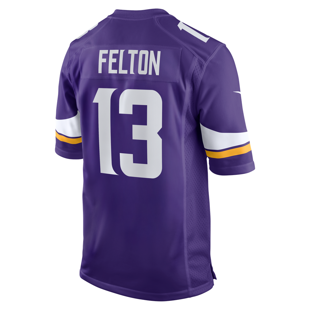 Men's Nike Minnesota Vikings Tai Felton Purple Team Game NFL Jersey
