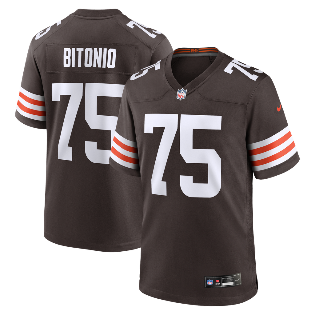 Men's Nike Cleveland Browns Joel Bitonio Brown Game NFL Jersey
