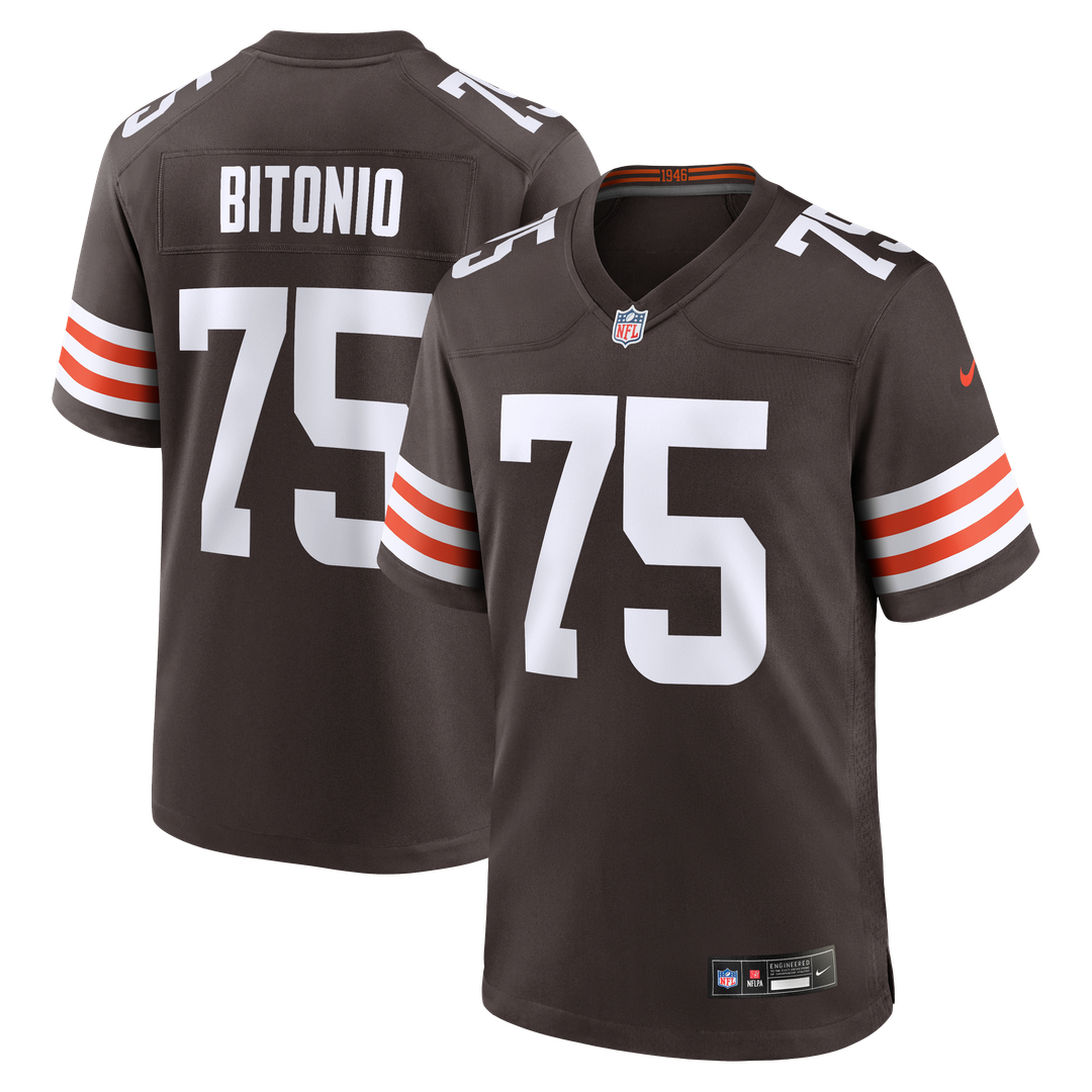 Men's Nike Cleveland Browns Joel Bitonio Brown Game NFL Jersey