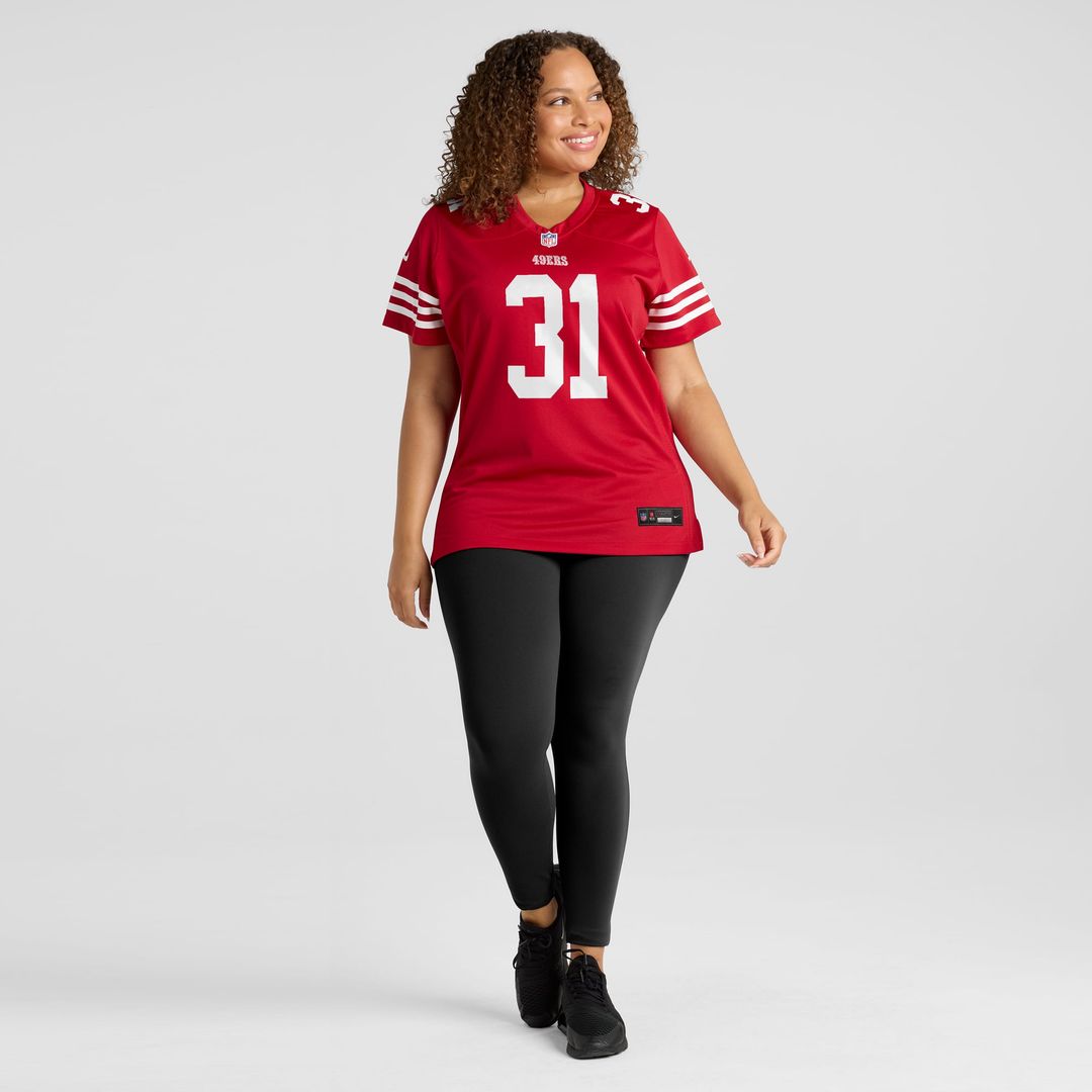 Women's Nike San Francisco 49ers Isaac Guerendo Scarlet Team Game NFL Jersey