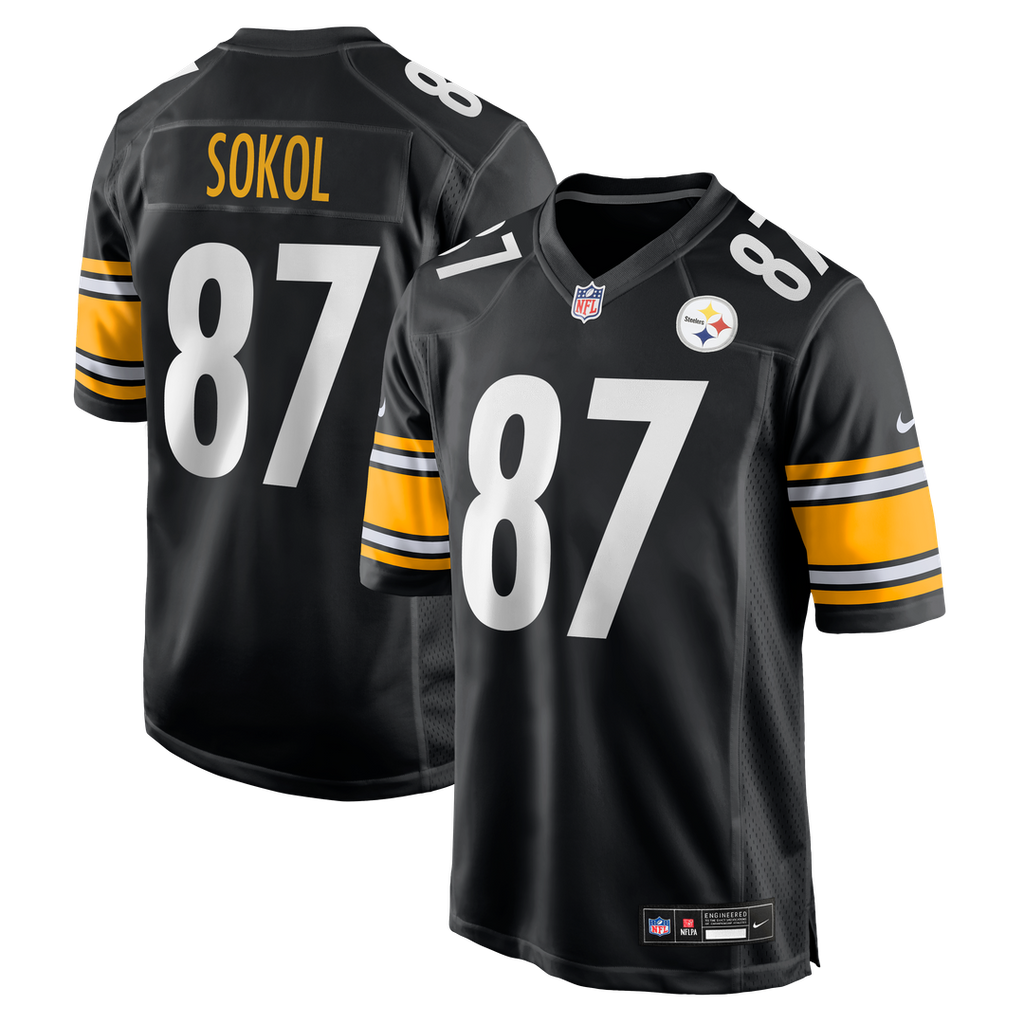 Men's Nike Pittsburgh Steelers Matt Sokol Black Team Game NFL Jersey