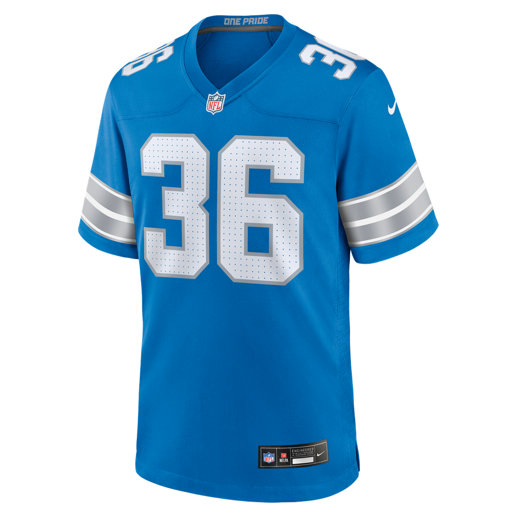 Men's Nike Detroit Lions Chuck Clark Blue Team Game NFL Jersey