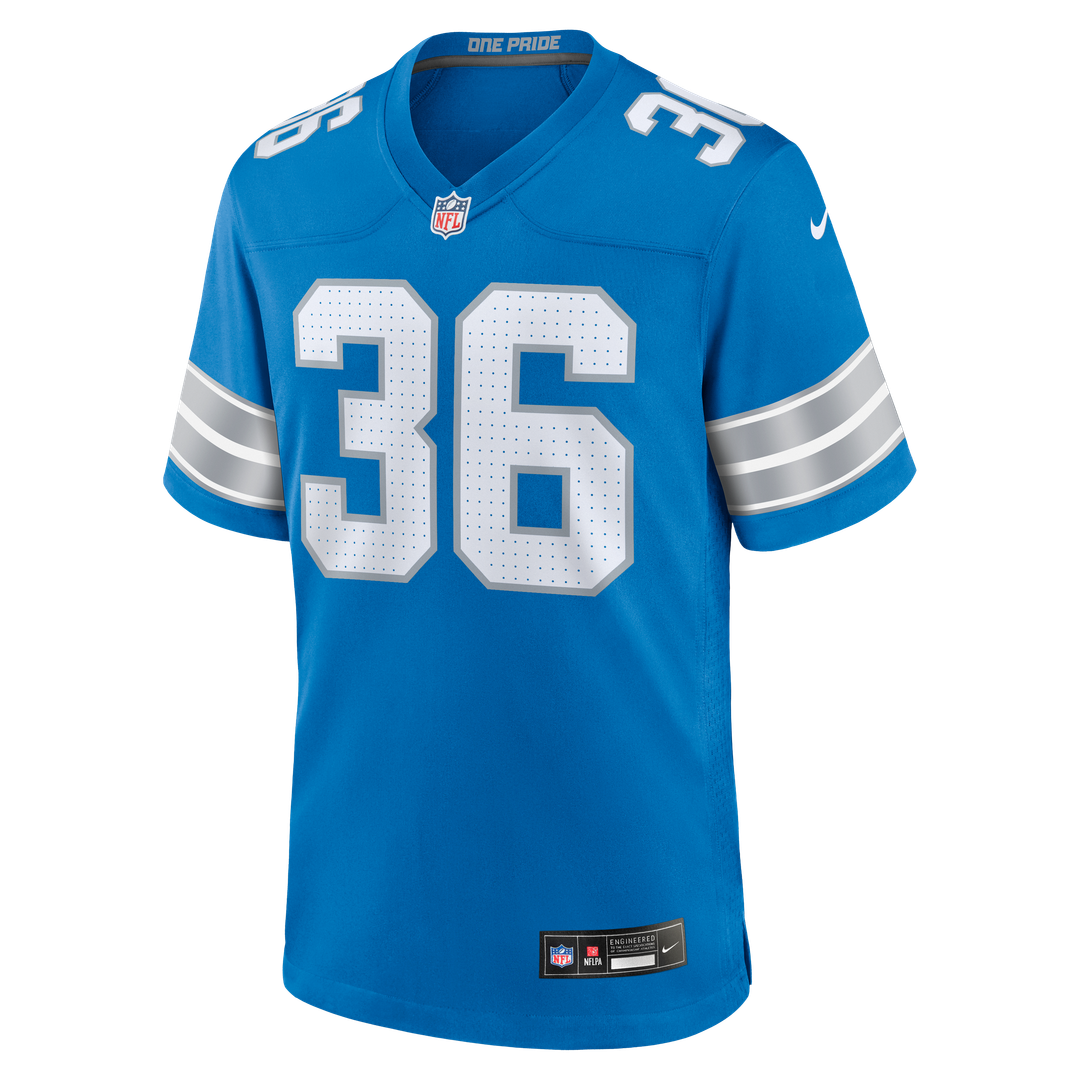 Men's Nike Detroit Lions Chuck Clark Blue Team Game NFL Jersey