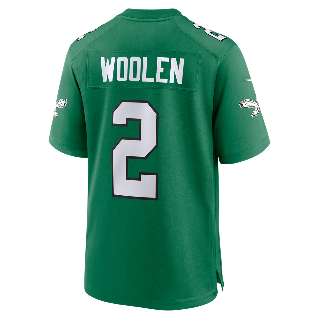 Men's Nike Philadelphia Eagles Tariq Woolen Kelly Green Alternate Game NFL Jersey