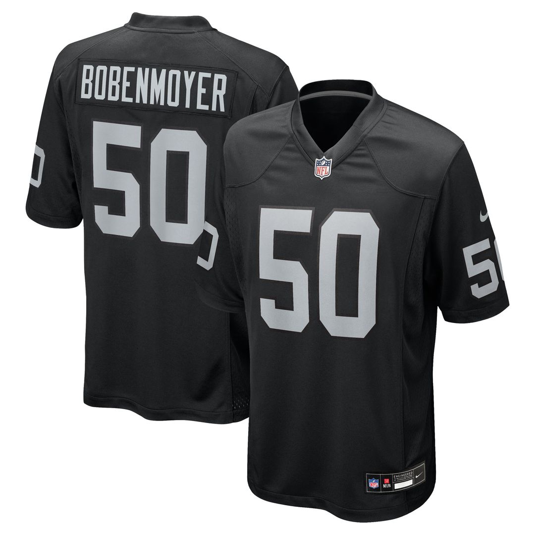 Men's Nike Las Vegas Raiders Jacob Bobenmoyer Black Game Player NFL Jersey