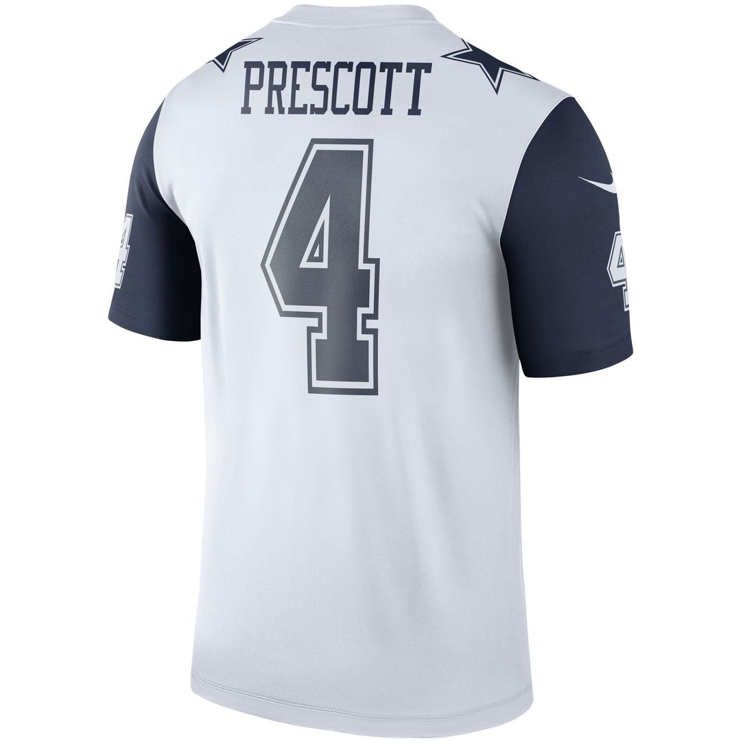 Men's Nike Dallas Cowboys Dak Prescott White Legend Player NFL Performance Top