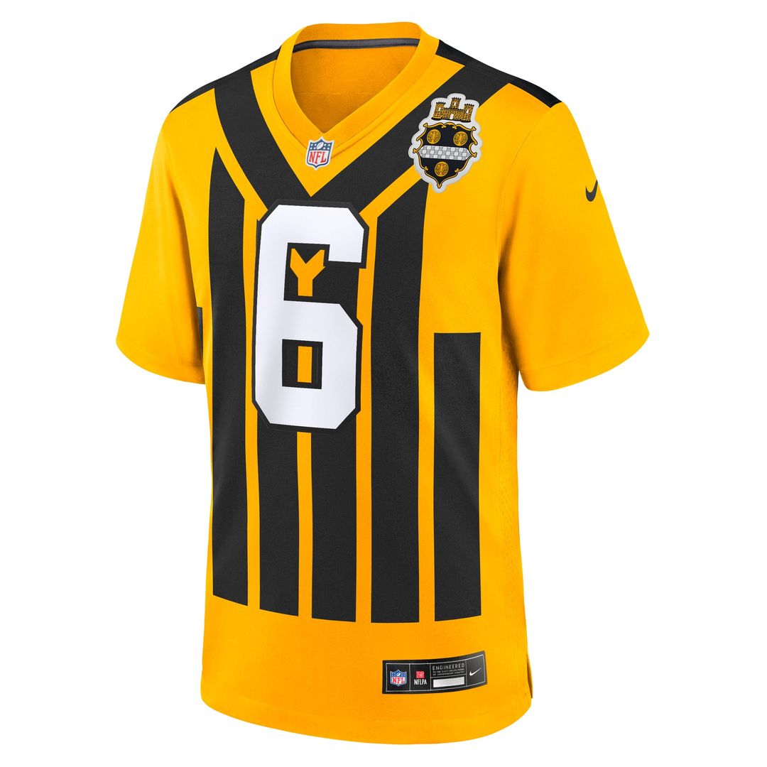 Men's Nike Pittsburgh Steelers Patrick Queen Gold Alternate 1933 Throwback Game NFL Jersey