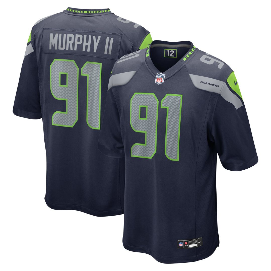 Men's Nike Seattle Seahawks Byron Murphy II College Navy Player Game NFL Jersey