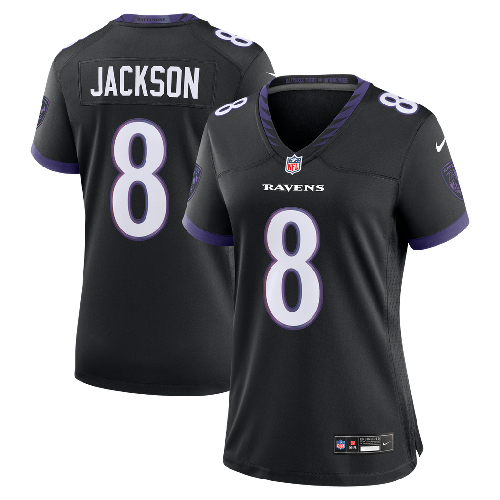 Women's Nike Baltimore Ravens Lamar Jackson Black Alternate Game NFL Jersey