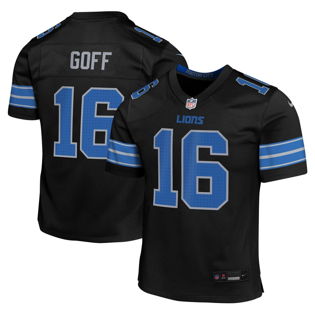 Youth Nike Detroit Lions Jared Goff Black Game NFL Jersey