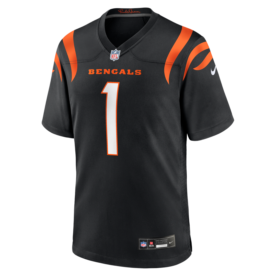 Men's Nike Cincinnati Bengals Number 1 Groom Black Game NFL Jersey