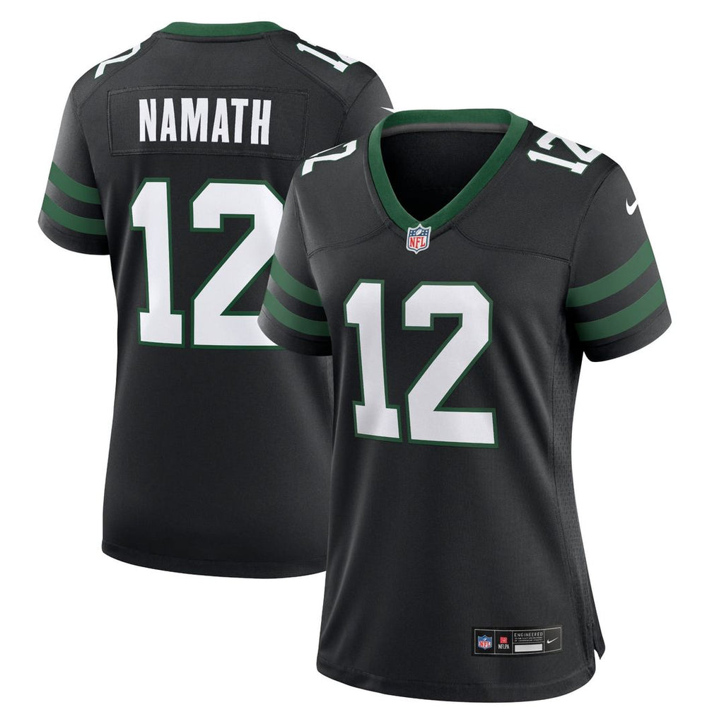 Women's Nike New York Jets Joe Namath Legacy Black Retired Player Alternate Game NFL Jersey