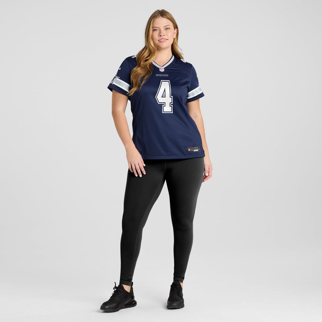Women's Nike Dallas Cowboys Dak Prescott Navy Game Team NFL Jersey