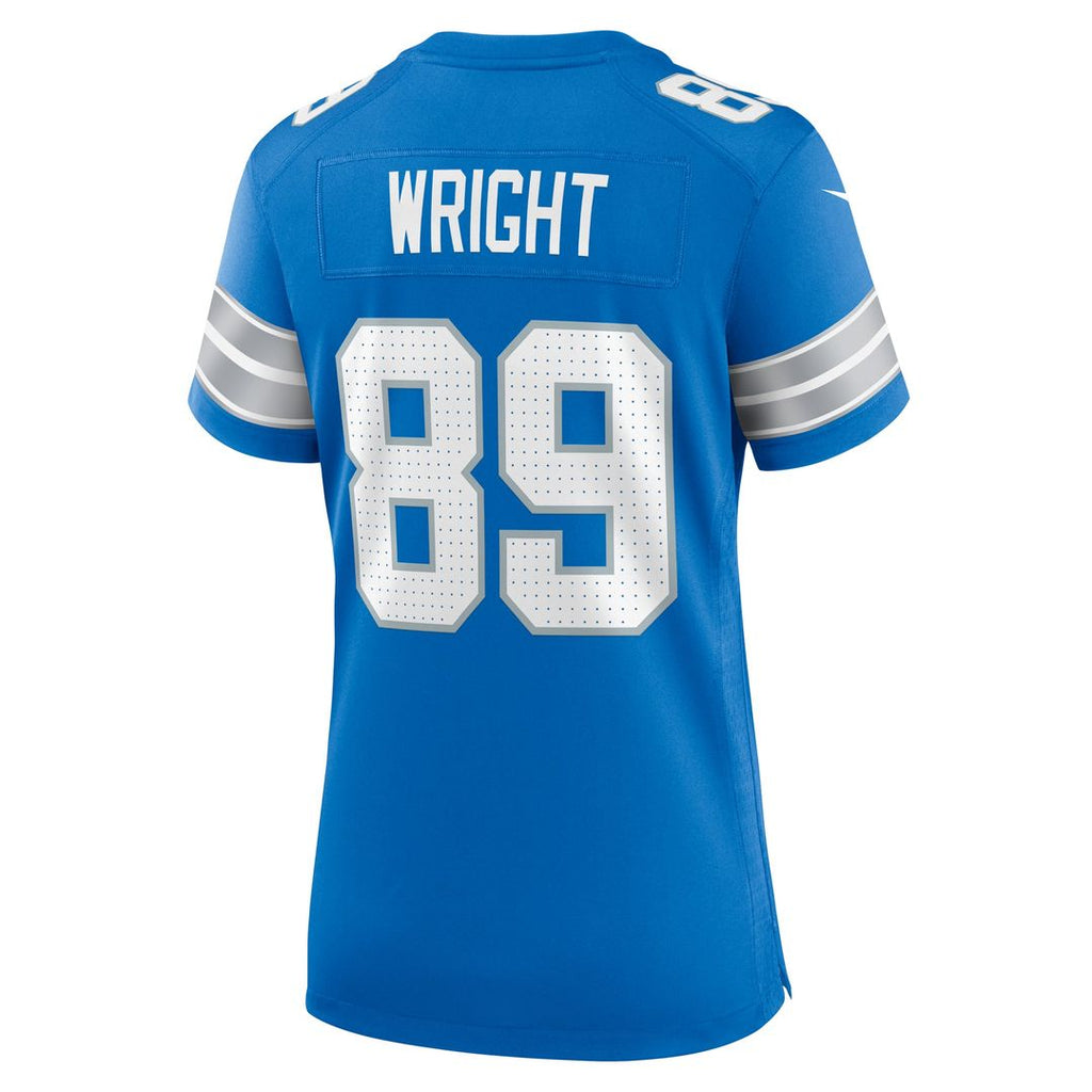 Women's Nike Detroit Lions Brock Wright Blue Team Game NFL Jersey