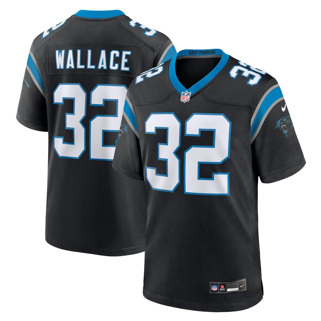 Men's Nike Carolina Panthers Trevin Wallace Black Team Game NFL Jersey